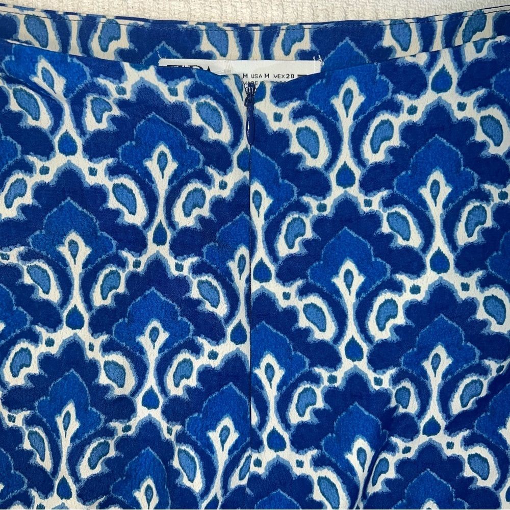 Zara Womens Side Tie Floral Mini Skort Skirt M Preppy Feminine Vacation Euro - Picture 5 of 7